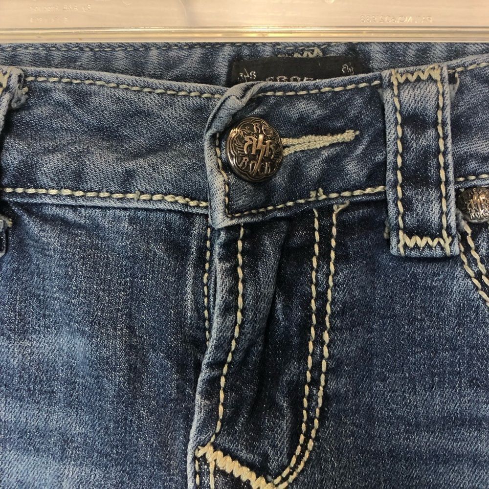 Rerock for Express boot cut blue jeans, size 4 short - Picture 13 of 14
